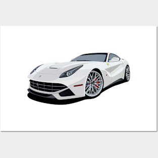 Ferrari F12 Cartoon Posters and Art